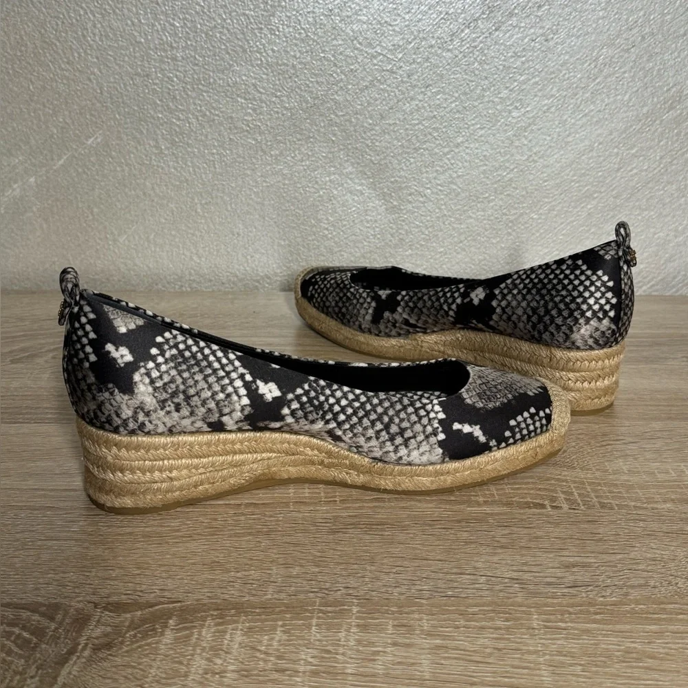 Tory Burch Jute Women 8 Snack Heather Espadrille Wedge Ballet Skimmer Shoes